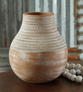Bay Furniture Gallery - Ashley Furniture - Reclove Vase - Vase / Distressed White - A2000641